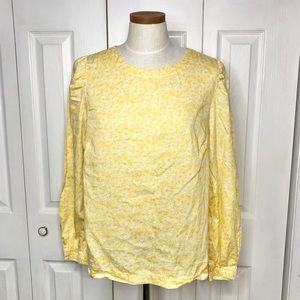 GAP 💯% cotton puff sleeve long sleeve blouse, flora/ daisy print